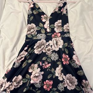 Navy blue floral dress